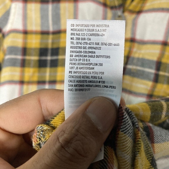American Eagle Womens Soft Plaid Boyfriend Fit Long Sleeve Flannel Shirt Size XS - Picture 14 of 15